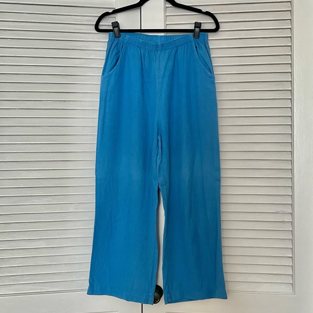 Me & Arrow linen blend straight leg pants